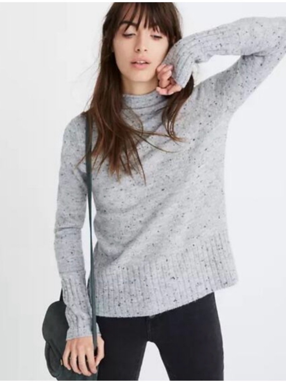 Madewell Mocknrck Speckled Sweater